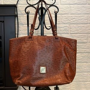 Dooney & Bourke vintage Ostrich Embossed Leather Tote Handbag